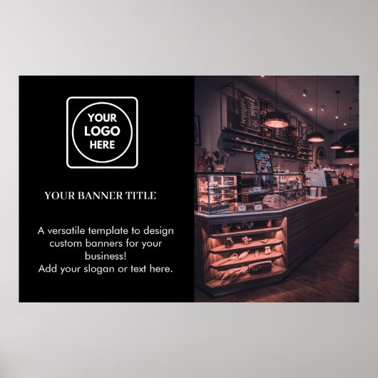 Black Promotion Poster | Benutzerdefiniertes Firme (Vorne)