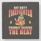 Black Proud Fireman Pepper sucht Hitze Steinuntersetzer (Vorderseite)