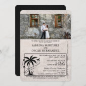 Black Puerta Vallarta Passport Wedding Einladung (Vorne/Hinten)