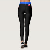 Black Puerto Rico Leggings, Fahne /sports Leggings (Rückseite)