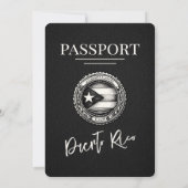 Black Puerto Rico Passport Hochzeit Einladung (Rückseite)