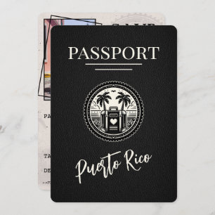 Black Puerto Rico Passport Save The Date