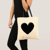 Black Puffy Heart Tragetasche (Vorderseite (Produkt))