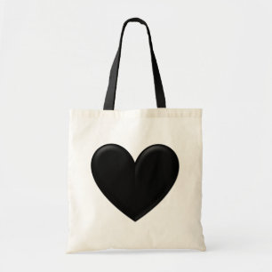 Black Puffy Heart Tragetasche