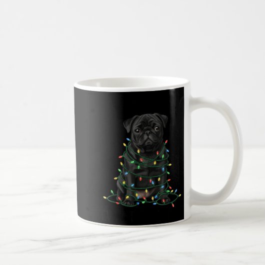 Black Pug Christmas I'm Fine Everything Is Fine Kaffeetasse (Rechts)