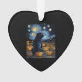 Black Pug dog of van gogh starry night halloween F Ornament (Vorderseite)