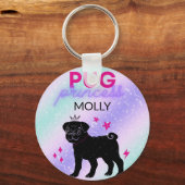 BLACK" PUG PRINCESS"    SCHLÜSSELANHÄNGER (Vorderseite)