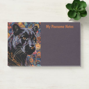 Black Puma Cat Boho My Pawsome Personal Post-it Klebezettel