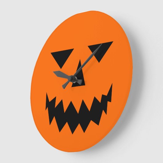 Black Pumpkin Face Clock Große Wanduhr (Winkel)