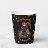🖤 Black Pumpkin King Halloween Cup 🎃 Pappbecher (Rückseite)