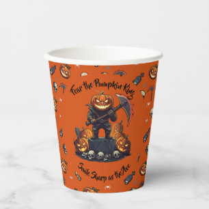 🖤 Black Pumpkin King Halloween Cup 🎃 Pappbecher