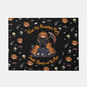 🖤 Black Pumpkin King Halloween Doormat 🎃 Fußmatte