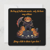 🖤 Black Pumpkin King Halloween 🎃 Einladung (Rückseite)