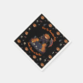 🖤 Black Pumpkin King Halloween Napkin 🎃 Serviette (Ecke)