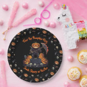 🖤 Black Pumpkin King Halloween Plate 🎃 Pappteller (Party)