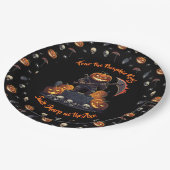 🖤 Black Pumpkin King Halloween Plate 🎃 Pappteller (Schrägansicht)