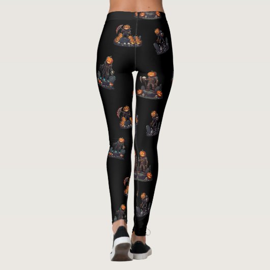 🖤 Black Pumpkin King Kid Leggings 🎃 (Rückseite)