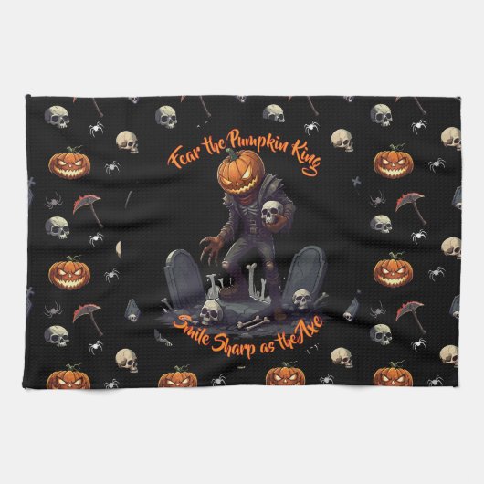 🖤 Black Pumpkin King Kitetücher 🎃 Geschirrtuch (Horizontal)