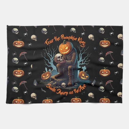 🖤 Black Pumpkin King Kitetücher 🎃 Geschirrtuch (Horizontal)