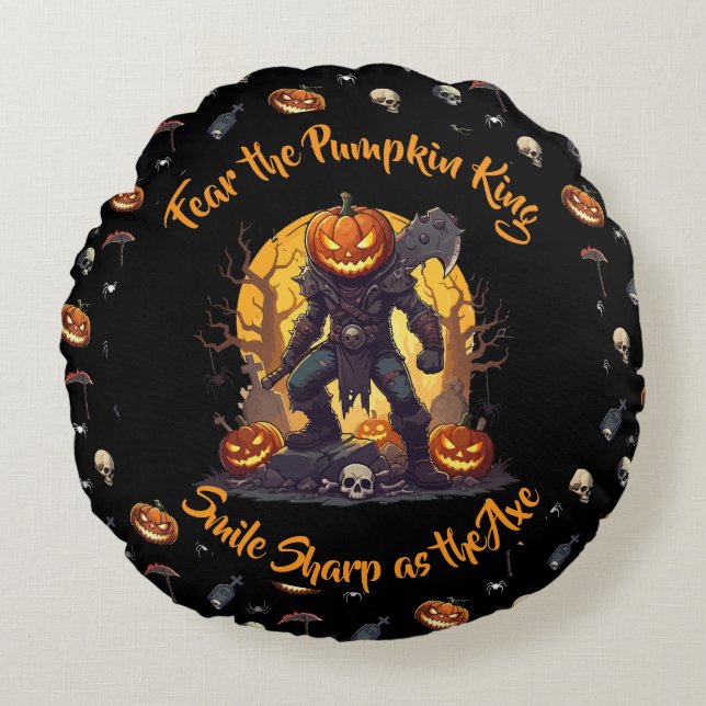 🖤 Black Pumpkin King Throw Kissen 🎃 (Vorderseite)