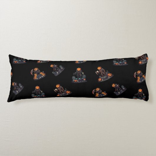🖤 Black Pumpkin King Throw Kissen 🎃 (Vorderseite)