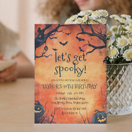 Black Pumpkins Orange Halloween Geburtstagsparty Einladung