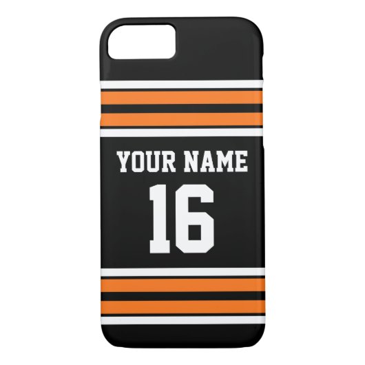 Black Pumpkn Orange Team Jersey Name Case-Mate iPhone Hülle (Rückseite)