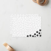 Black Puppy Paw Prints and Bones Custom Mitteilungskarte (Vorderseite/Rückseite Beispiel)
