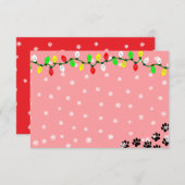 Black Puppy Paw Prints Custom Christmas Mitteilungskarte (Vorne/Hinten)
