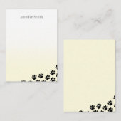 Black Puppy Paw Prints Personalized Stationery  Mitteilungskarte (Vorne/Hinten)