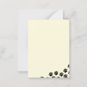 Black Puppy Paw Prints Personalized Stationery  Mitteilungskarte (Rückseite)