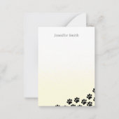 Black Puppy Paw Prints Personalized Stationery  Mitteilungskarte (Vorderseite)