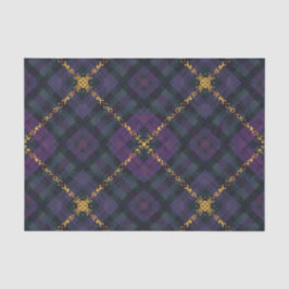 BLACK PURPLE GOLD GLITTER CHRISTMAS PLAID SEIDENPAPIER