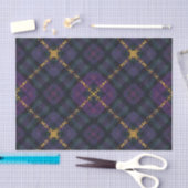 BLACK PURPLE GOLD GLITTER CHRISTMAS PLAID SEIDENPAPIER (Handwerk)