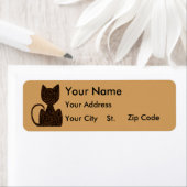 Black Puzzle Cat Address Labels (Insitu)