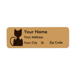 Black Puzzle Cat Address Labels