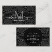 Black Python Skin Business Card Visitenkarte (Vorne/Hinten)