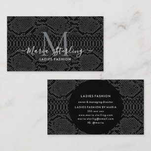 Black Python Skin Business Card Visitenkarte