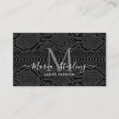 Black Python Skin Business Card Visitenkarte (Vorderseite)
