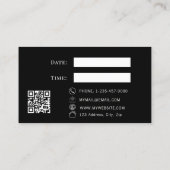 Black QR business customer client appointment card Rabattkarte (Rückseite)