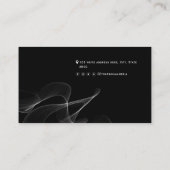 Black QR-Code abstrakt moderne, einfache soziale M Visitenkarte (Rückseite)