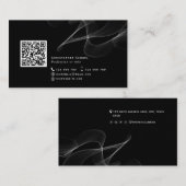 Black QR-Code abstrakt moderne, einfache soziale M Visitenkarte (Vorne/Hinten)
