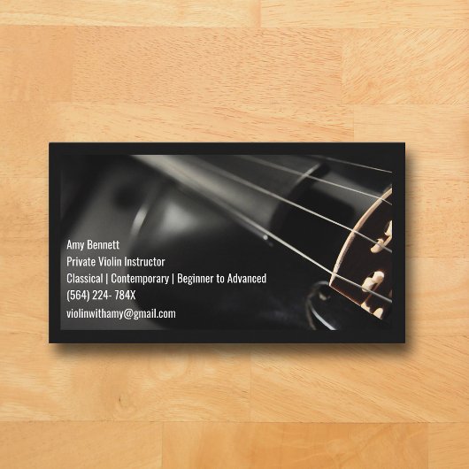 Black Qr Code Black Violin Violinist Visitenkarte