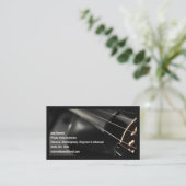 Black Qr Code Black Violin Violinist Visitenkarte (Stehend Vorderseite)