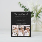 Black QR Code Calligraphy Wedding Einladung (Stehend Vorderseite)