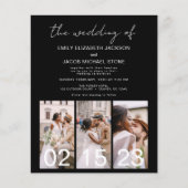 Black QR Code Calligraphy Wedding Einladung (Vorderseite)