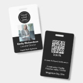 Black QR Code for Employee Company ID Photo Logo  Ausweis (Vorder- & Rückseite)