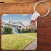 Black QR Code Foto Schlüsselanhänger (Rückseite)