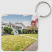 Black QR Code Foto Schlüsselanhänger (Rückseite)