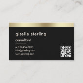 Black QR Code Gold Foil Visitenkarte (Rückseite)